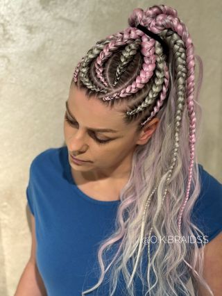 Braidy do copu som tu už dávno nepridala 🤭 Čo poviete na kombináciu ružovej 🎀 a sivej 🩶 za mňa áno 😍 #braid #braidinspo...